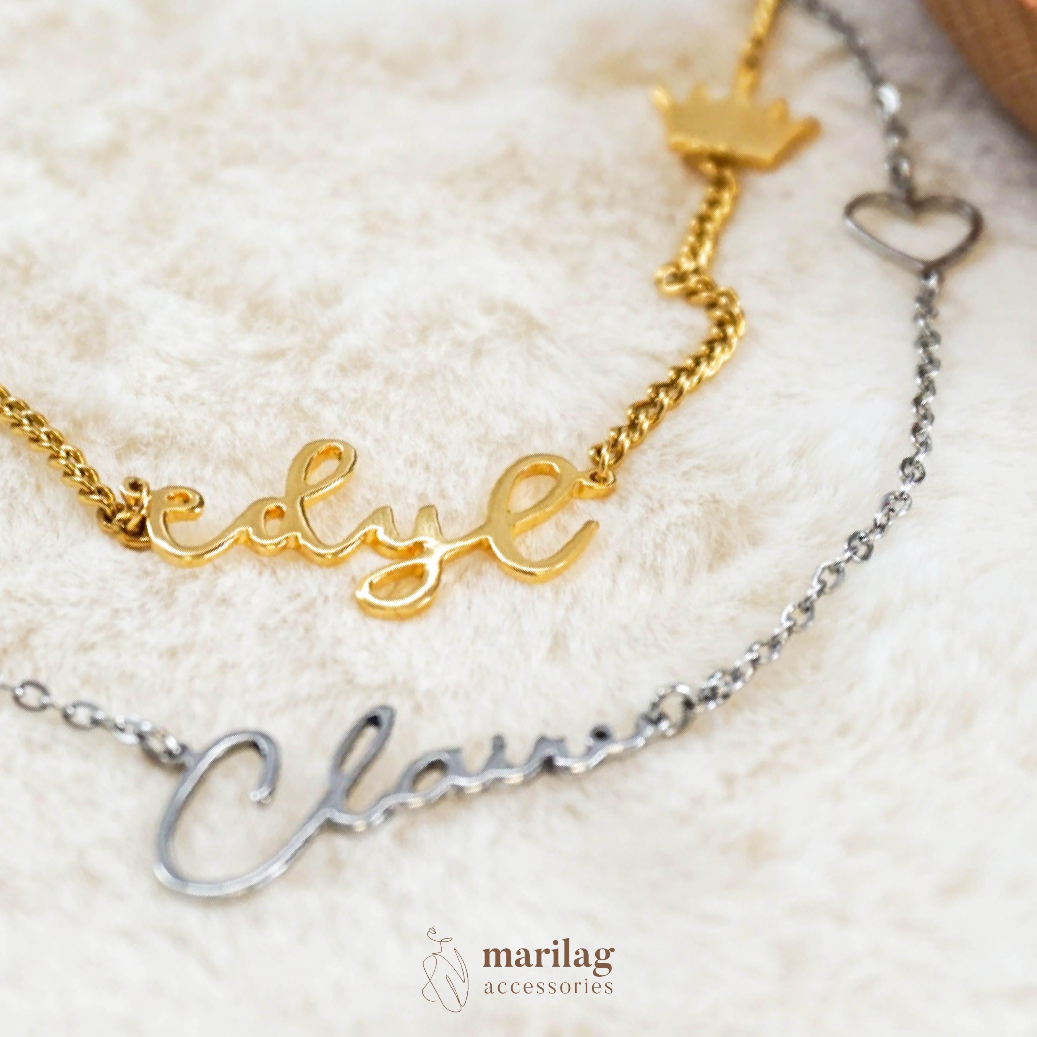 Name Necklace with Sideway Figure
