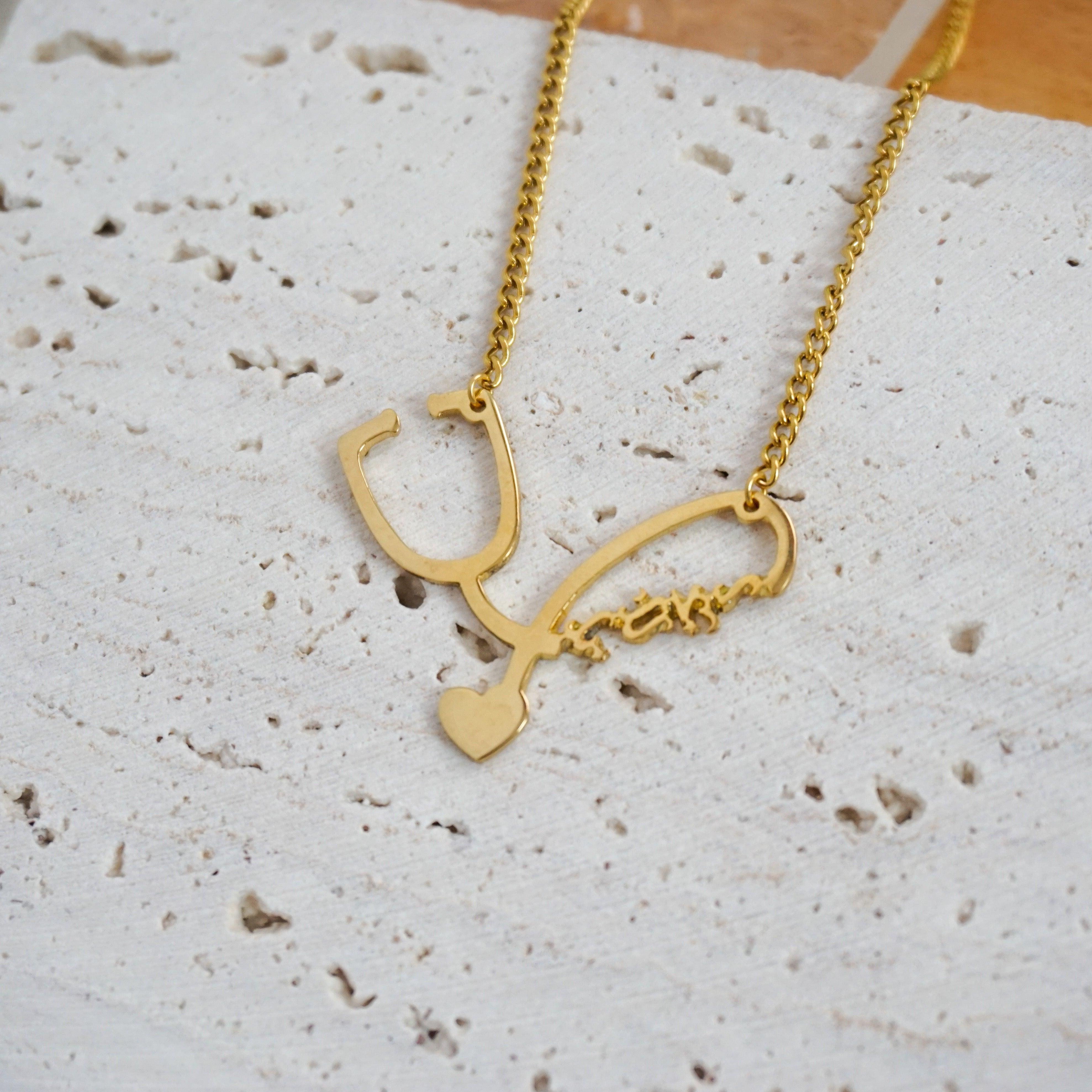 Stethoscope Name Necklace